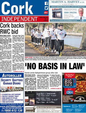 Cork indo front page 21 November