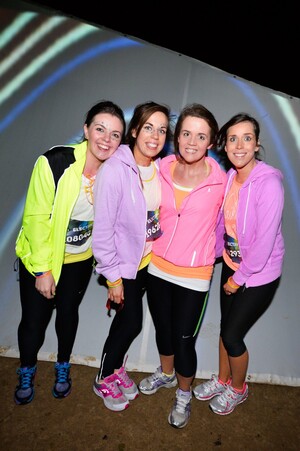 Revellers partaking in the 2014 Electirc Run (5k). RDS, Dublin.