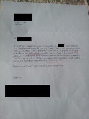 Rent increase letter March 2014