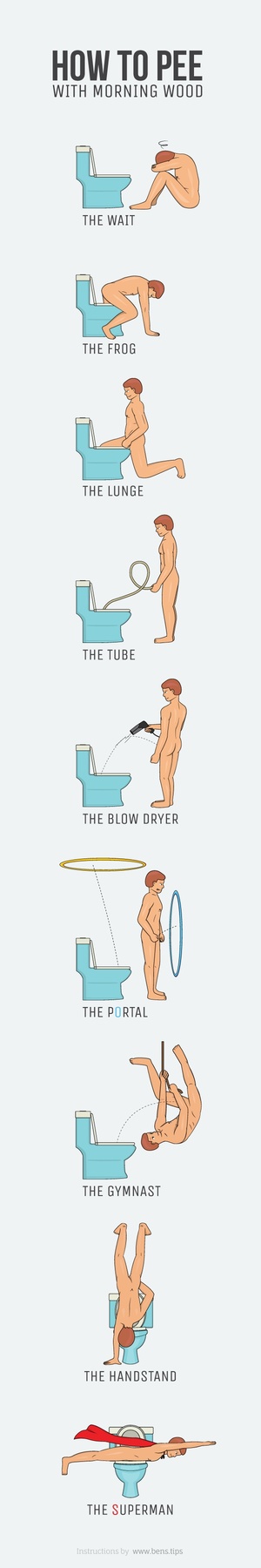 how-to-pee-with-morning-wood-erection-instructions-piss-urinate-hard-on-take-a-leak-bens-tips-meme-superman-portal-poster