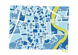 Belfast Illustrated Map by Richard E Dalton at The Irish Workshop