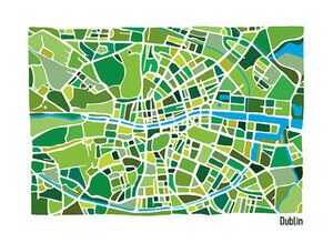 Dublin Illustrated Map by Richard E Dalton at The Irish Workshop copy