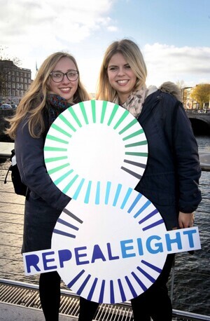 NO REPRO FEE 25/11/2016 Coalition to Repeal the Eighth Amendment hosted a Women Rising 2016 Rally today in Dublin. Pictured at the lunchtime rally ‘Women Rising in Solidarity 2016’ on Rosie Hackett Bridge are German students studying at Trinity College, Tara Knegt, left, and Theresa Henn. The two women found it amazing that is an issue in a country preceived to be as adavance socially as Ireland. The rally was organised to demand that the Irish Government take action to respect and protect women’s lives, health and choices. Supporters were encouraged to wear black and tweet their support using #Black4Repeal. The rally is one of two Irish events that took place today (25.11.2016) as part of an international day of support for women in countries where abortion is banned or difficult to access. Some of the countries participating around the world include Brazil, Peru, Ecuador, Poland, Chile, Argentina, Mexico and Italy.  PHOTO: Mark Stedman