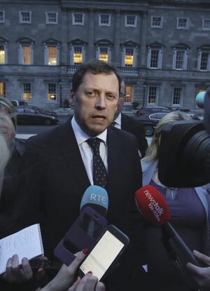 File photo. The Dail Committee on Water Charges approved its final report yesterday. End.11/04/2017. Right 2 Water Committee members. Pictured Barry Cowen reacting to the Final vote on the Draft Report of the Joint Committee on the Future Funding of Domestic Water Services outside Leinster House this evening.Photo: Sam Boal/Rollingnews.ie