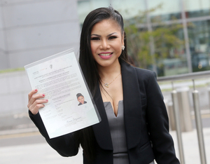 21/04/2017. Irish Citizenship Ceremony. Pictured Nichakun Plaengeli originally from Thailand living in Dublin joined thousands of people take part in the Citizenship ceremonies in Dublins Convention Center today. Three Citizenship Ceremonies will be held in the Convention Centre in Dublin with over 3000 candidates originating from over 120 countries expected to attend. Photo: Sam Boal/Rollingnews.ie
